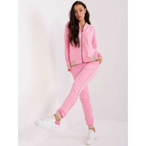 RŮŽOVÁ TEPLÁKOVÁ SOUPRAVA NA ZIP RV-KMPL-7785.91P-PINK Velikost: S/M