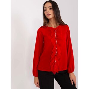 ČERVENÁ HALENKA S APLIKACÍ LK-BZ-506673.36-RED Velikost: 36