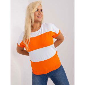 BÍLO-ORANŽOVÉ PRUHOVANÉ TRIKO RV-BZ-8640-1.92P-ORANGE Velikost: ONE SIZE