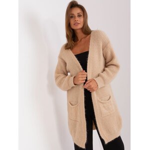 BÉŽOVÝ PLETENÝ KARDIGAN S KAPSAMI DHJ-SW-1009.09P-BEIGE Velikost: ONE SIZE