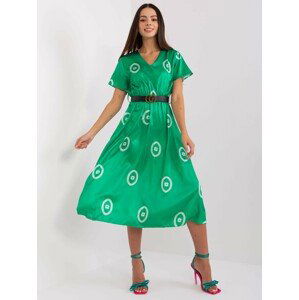 ZELENÉ MIDI ŠATY SE VZOREM DHJ-SK-17260.90-GREEN Velikost: ONE SIZE