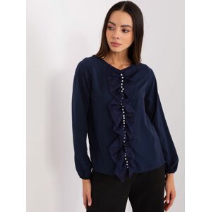 TMAVĚ MODRÁ HALENKA S APLIKACÍ LK-BZ-506673.36-DARK BLUE Velikost: 42