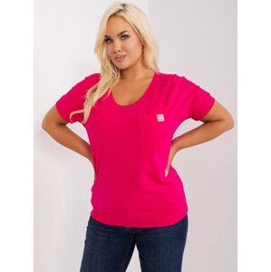 TMAVĚ RŮŽOVÉ JEDNOBAREVNÉ TRIKO RV-BZ-8959.75P-DARK PINK Velikost: ONE SIZE