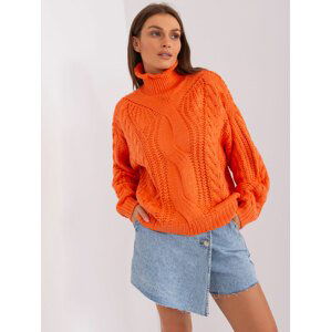 ORANŽOVÝ PLETENÝ ROLÁK S COPÁNKOVÝM VZOREM AT-SW-2350.91P-ORANGE Velikost: ONE SIZE