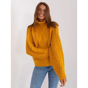 TMAVĚ ŽLUTÝ PLETENÝ ROLÁK -AT-SW-2350.91P-DARK YELLOW Velikost: ONE SIZE