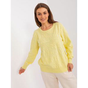 SVĚTLE ŽLUTÝ SVETR SE VZOREM -AT-SW-2231A.00P-LIGHT YELLOW Velikost: ONE SIZE