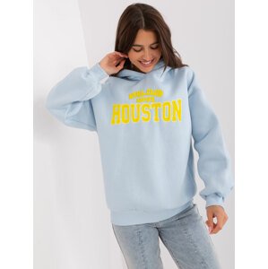 SVĚTLE MODRÁ MIKINA S KAPUCÍ A NÁPISEM HOUSTON -EM-BL-656-2.13X-LIGHT BLUE Velikost: ONE SIZE