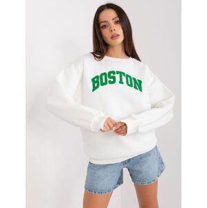 SMETANOVÁ MIKINA S NÁPISEM BOSTON -EM-BL-617-8.10-ECRU Velikost: ONE SIZE