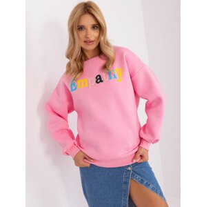 RŮŽOVÁ MIKINA S NÁPISEM EM-BL-617-12.04-PINK Velikost: ONE SIZE