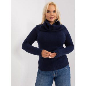 TMAVĚ MODRÝ SVETR S ROLÁKEM PM-SW-PM724.26P-DARK BLUE Velikost: M/L