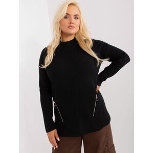 ČERNÝ SVETR SE ZIPY PM-SW-PM717.20-BLACK Velikost: 2XL/3XL