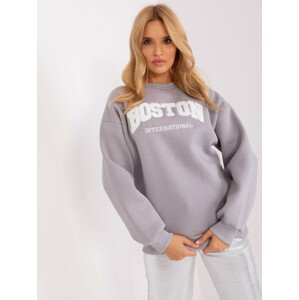 ŠEDO-BÍLÁ MIKINA S NÁPISEM BOSTON EM-BL-617-8.10-GREY Velikost: ONE SIZE