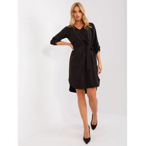 ČERNÉ LEŽÉRNÍ ŠATY S PÁSKEM -WN-SK-668.87-BLACK Velikost: XL