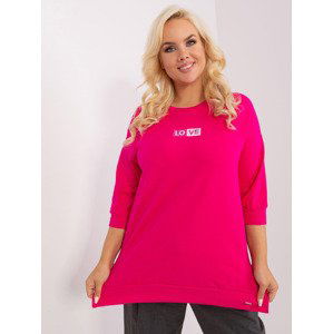 TMAVĚ RŮŽOVÁ MIKINA S 3/4 RUKÁVEM RV-BZ-9097.91P-DARK PINK Velikost: ONE SIZE