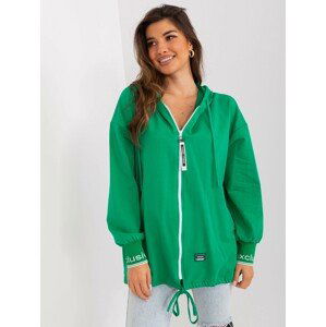 ZELENÁ ASYMETRICKÁ MIKINA NA ZIP RV-BL-9096.43P-GREEN Velikost: S/M