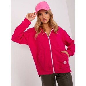 TMAVĚ RŮŽOVÁ MIKINA NA ZIP S KAPUCÍ RV-BL-9020.01-DARK PINK Velikost: L/XL