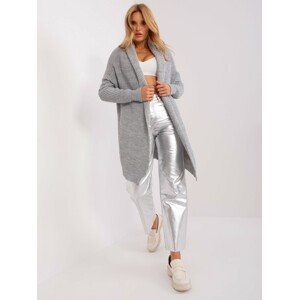 ŠEDÝ PLETENÝ KARDIGAN TW-SW-BI-305.99P-GREY Velikost: ONE SIZE