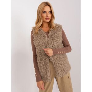 BÉŽOVÁ CHLUPATÁ VESTA TW-KZ-1402.10P-BEIGE Velikost: XL