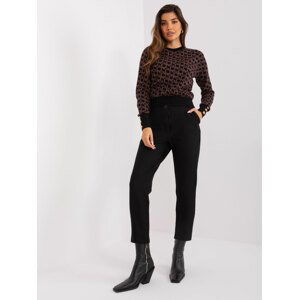 ČERNÉ ELEGANTNÍ KALHOTY LK-SP-509437.36-BLACK Velikost: L/XL