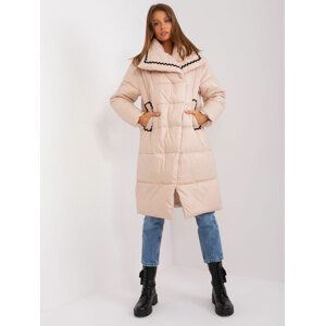 BÉŽOVÁ ZIMNÁ PROŠÍVANÁ BUNDA S LÍMCEM NM-KR-TR8179.03P-BEIGE Velikost: M