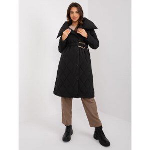 ČERNÁ PROŠÍVANÁ ZIMNÍ DLOUHÁ BUNDA NM-KR-TR8312.04P-BLACK Velikost: XL