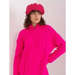 TMAVĚ RŮŽOVÁ BARETKA S APLIKACÍ AT-CZ-2318.27-FUCHSIA Velikost: ONE SIZE