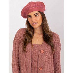 TMAVĚ RŮŽOVÝ BARET ZDOBENÝ KAMÍNKY AT-CZ-231605.24P-DARK PINK Velikost: ONE SIZE