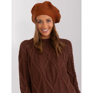 HNĚDÁ BARETKA S KAMÍNKY AT-CZ-231605.24P-BROWN Velikost: ONE SIZE