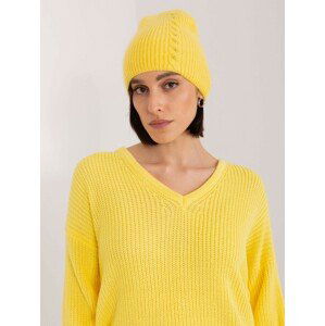 ŽLUTÁ ZIMNÍ ČEPICE S APLIKACÍ KAMÍNKŮ AT-CZ-2328.41X-YELLOW Velikost: ONE SIZE