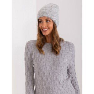 ŠEDÁ ZIMNÍ ČEPICE S APLIKACÍ AT-CZ-2328.44P-GREY Velikost: ONE SIZE