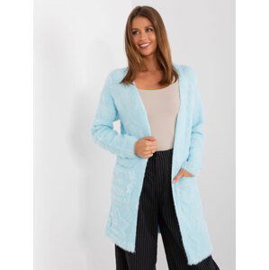 SVĚTLE MODRÝ MĚKKÝ VZOROVANÝ KARDIGAN S KAPSAMI AT-SW-234503.00P-LIGHT BLUE Velikost: ONE SIZE