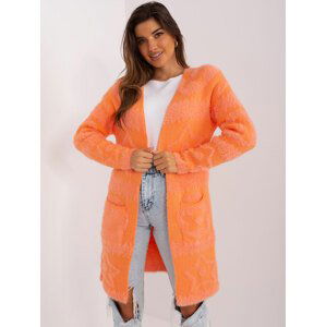 ORANŽOVÝ MĚKKÝ KARDIGAN S KAPSAMI -AT-SW-234503.00P-ORANGE Velikost: ONE SIZE