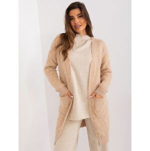 BÉŽOVÝ MĚKKÝ KARDIGAN SE VZORY -AT-SW-234502.38X-BEIGE Velikost: ONE SIZE