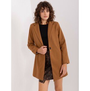 HNĚDÝ KRÁTKÝ KABÁT TW-PL-BI-27992-1.06-BROWN Velikost: L