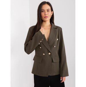 TMAVÉ KHAKI SAKO S KNOFLÍKY -TW-ZT-BI-2018.23-KHAKI Velikost: 2XL