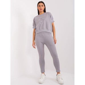 Šedá teplákovka s krátkými rukávy -EM-KMPL-786.93-grey Velikost: ONE SIZE