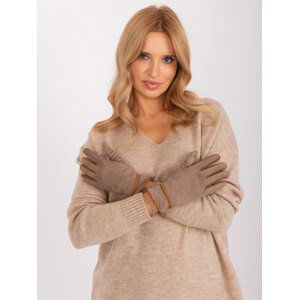 TMAVĚ BÉŽOVÉ ELEGANTNÍ RUKAVICE AT-RK-238601.98-DARK BEIGE Velikost: S/M