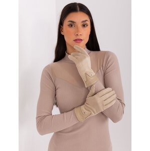 Béžové elegantní rukavice AT-RK-239507.94P-beige Velikost: S/M