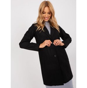 ČERNÝ KLASICKÝ KABÁT D62720N43371AEN-BLACK Velikost: XL