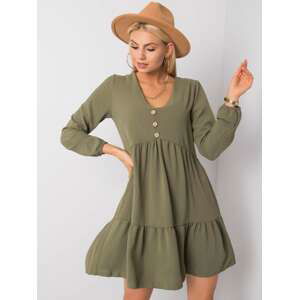 KHAKI DÁMSKÉ ŠATY S KNOFLÍČKY -D50010F30264A-KHAKI Velikost: M/L