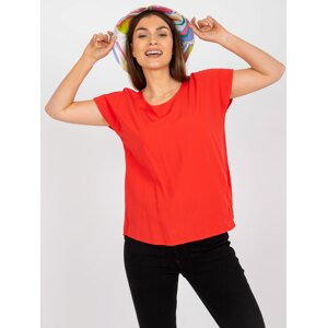 ČERVENÁ LEŽÉRNÍ HALENKA S KRÁTKÝM RUKÁVEM -D73761W10978G-RED Velikost: XS