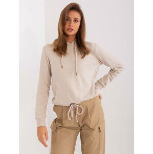 BÉŽOVÁ ZKRÁCENÁ MIKINA S KAPUCÍ D10014L02346AEN-BEIGE Velikost: XS