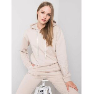 BÉŽOVÁ DÁMSKÁ MIKINA S KAPUCÍ D10043O02713A-BEIGE Velikost: XL