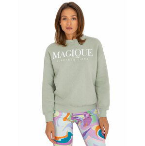 SVĚTLE ZELENÁ MIKINA ALIZEE S NÁPISEM "MAGIQUE" -D10047O02417B-LIGHT GREEN Velikost: M