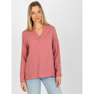 RŮŽOVÁ HALENKA S ŘASENÍM NA ZÁDECH D73761M11081A-DARK PINK Velikost: XL