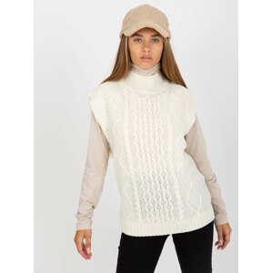 BÍLÁ PLETENÁ VESTA D90027Z90816A1-WHITE Velikost: L/XL