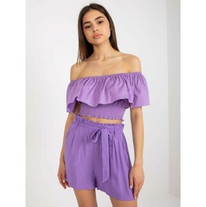 FIALOVÉ LEŽÉRNÍ ŠORTKY S PÁSKEM D73760R62159KA-VIOLET Velikost: XL