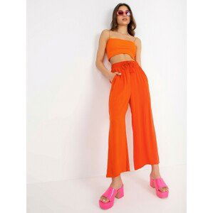 ORANŽOVÉ ŠIROKÉ LETNÍ KALHOTY D73760R62237A-ORANGE Velikost: XS