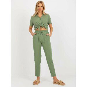 KHAKI DÁMSKÉ LETNÍ KALHOTY D73760M61869H-KHAKI Velikost: M