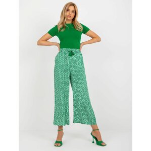Zelené vzorované látkové kalhoty D73770R62237A-green Velikost: L